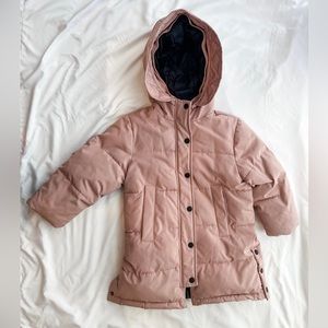 Zara girls muted pink winter coat